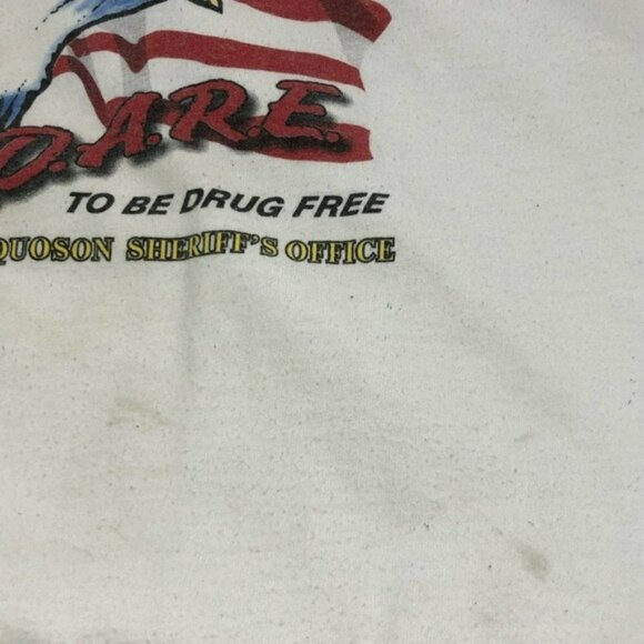 Gildan TShirt Men Sz M York Poquoson Sheriff Office Drug Freedom Eagle USA Flag - Picture 5 of 11